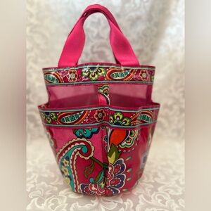 Vera Bradley Pink Paisley Shower Caddy, 10.5 Inch High, 7inch Radius